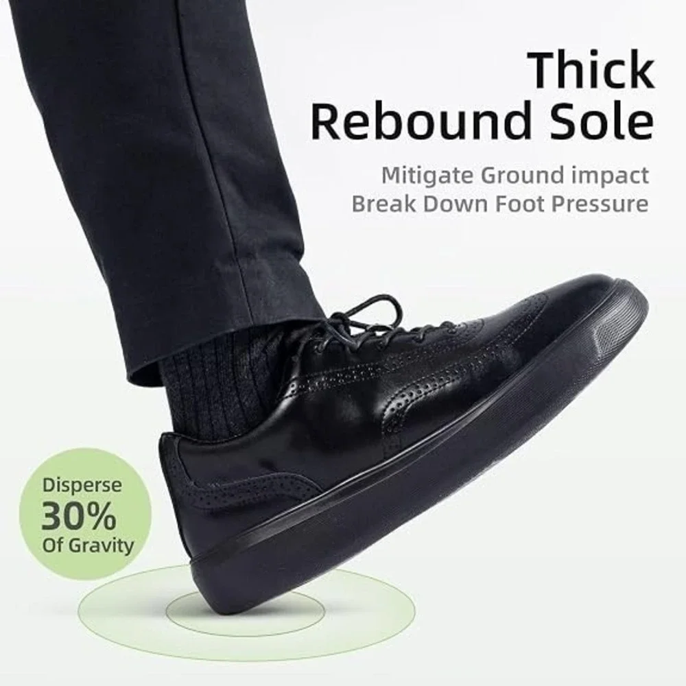 OrthoComfoot Men's Orthopedic Leather Dress Oxford with Arch Support SIZE 14